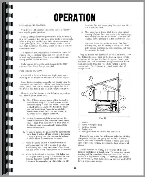 Operators Manual for Cockshutt 1350 Tractor Sample Page From Manual
