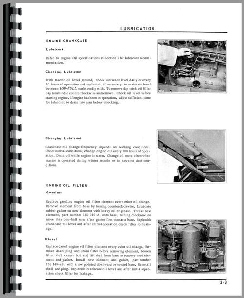 Operators Manual for Cockshutt 1855 Tractor Sample Page From Manual