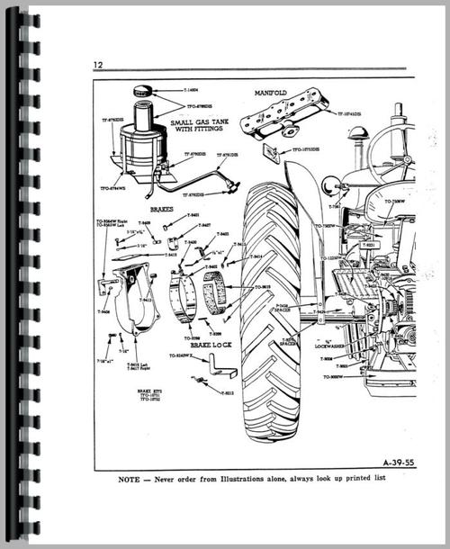 Parts Manual for Cockshutt 30 Tractor Sample Page From Manual