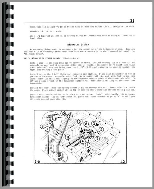 Operators Manual for Cockshutt 35 Tractor Sample Page From Manual
