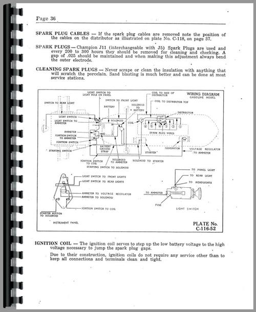 Operators Manual for Cockshutt 40 Tractor Sample Page From Manual