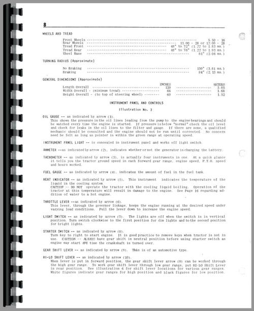 Operators Manual for Cockshutt 540 Tractor Sample Page From Manual