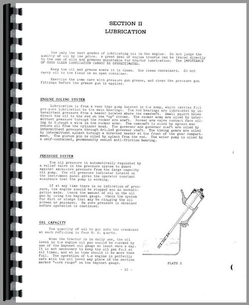 Operators Manual for Cockshutt 60 Tractor Sample Page From Manual