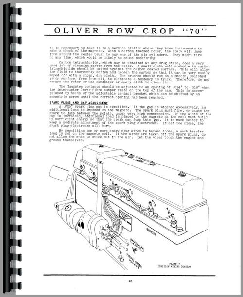 Operators Manual for Cockshutt 70 Tractor Sample Page From Manual