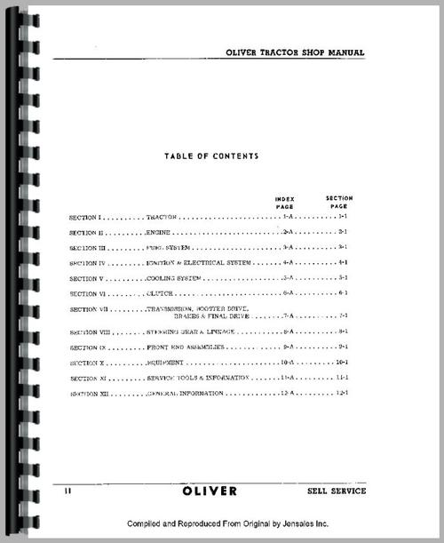 Service Manual for Cockshutt 770 Tractor Sample Page From Manual