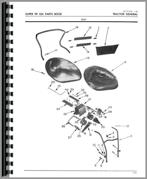 Parts Manual for Cockshutt Super 99 Tractor Sample Page From Manual