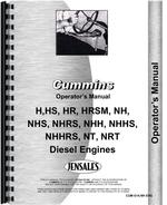 Operators Manual for Cummins NHH Engine