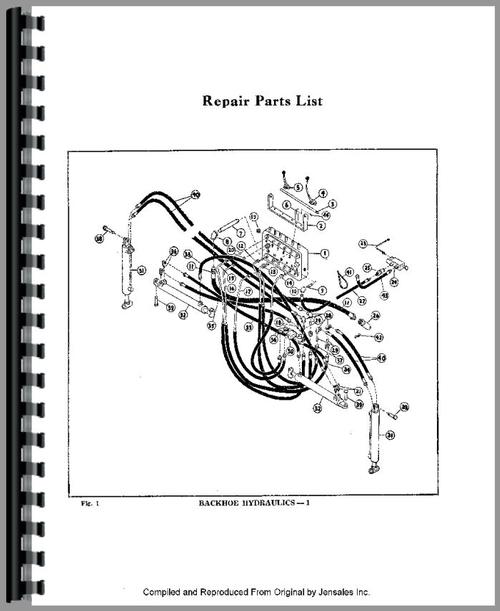 Parts Manual for Davis 185 Backhoe Attachment Sample Page From Manual