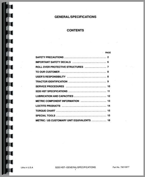 Service Manual for Deutz (Allis) 5220 Tractor Sample Page From Manual