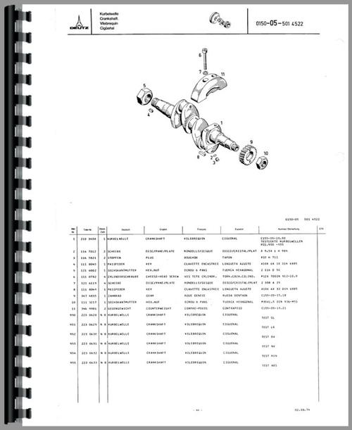 Parts Manual for Deutz (Allis) D3006 Tractor Sample Page From Manual
