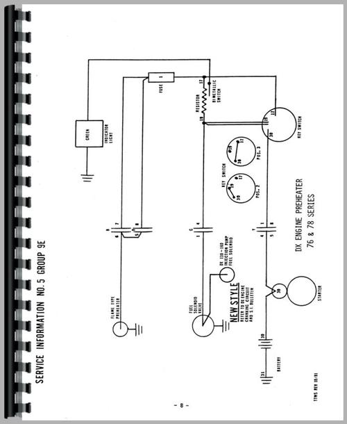 Deutz  Allis  D5206 Tractor Wiring Diagram Service Manual