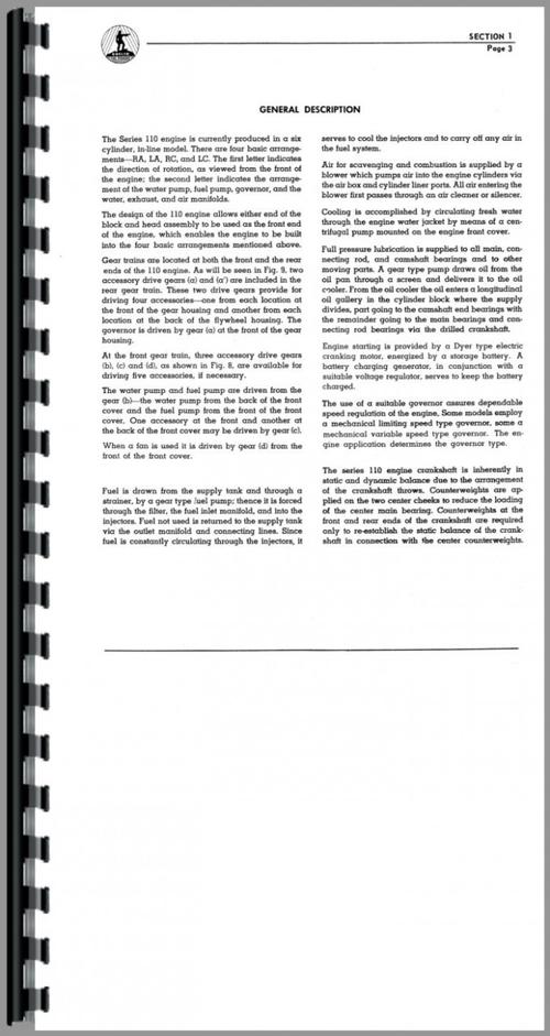 Service Manual for Euclid 12 TDT Tractor Detroit Diesel Engine Sample Page From Manual