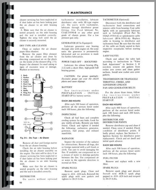 Service Manual for Ford 104 Engine Sample Page From Manual