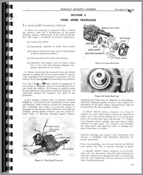 Service Manual for Ford 12 Lawn & Garden Tractor Sample Page From Manual
