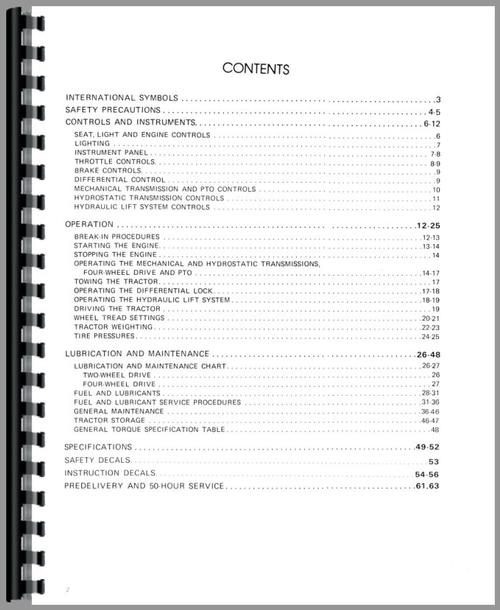 Operators Manual for Ford 1210 Tractor Sample Page From Manual