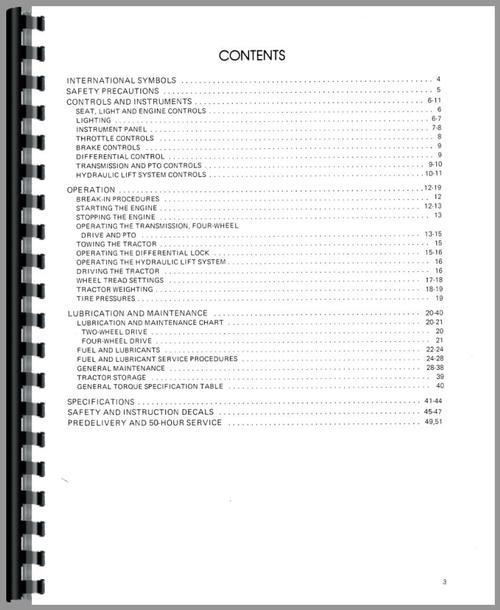 Operators Manual for Ford 1500 Tractor Sample Page From Manual