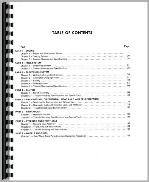 Service Manual for Ford 1600 Tractor Sample Page From Manual