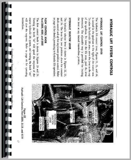 Operators Manual for Ford 2000 Tractor Sample Page From Manual