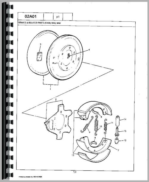 Parts Manual for Ford 2000 Tractor Sample Page From Manual