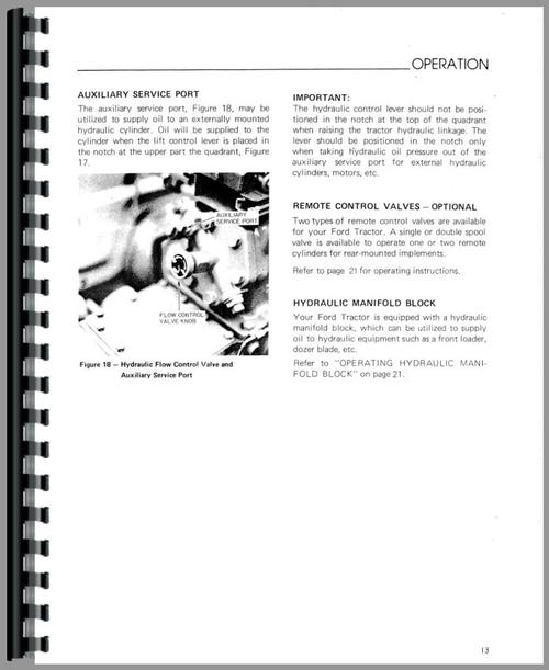 Operators Manual for Ford 2110 Tractor Sample Page From Manual