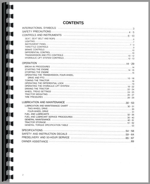 Operators Manual for Ford 2120 Compact Tractor Sample Page From Manual