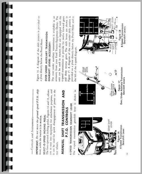 Operators Manual for Ford 2300 Tractor Sample Page From Manual