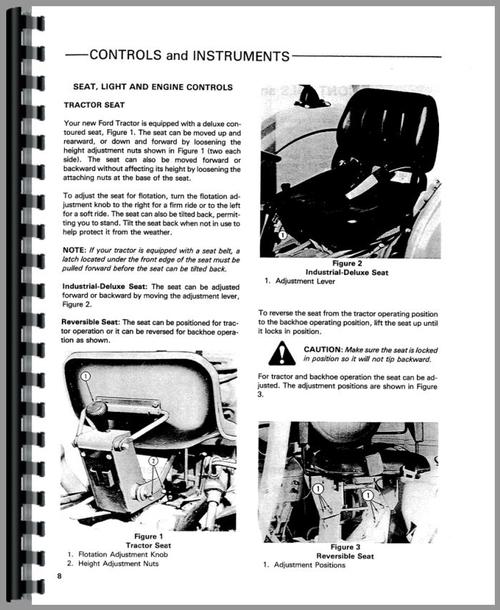 Operators Manual for Ford 230A Industrial Tractor Sample Page From Manual