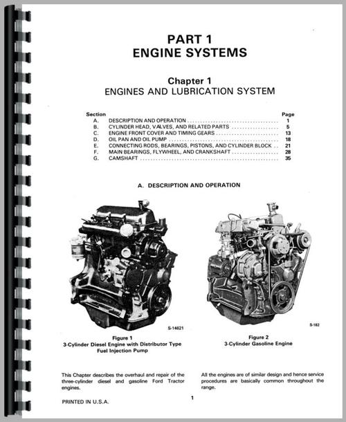 Service Manual for Ford 230A Industrial Tractor Sample Page From Manual