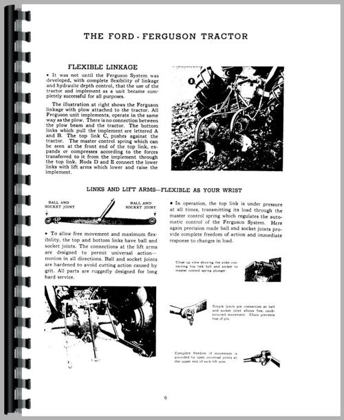Operators Manual for Ford 2N Tractor Sample Page From Manual