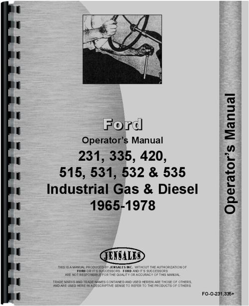 Ford 335 Industrial Tractor Operators Manual