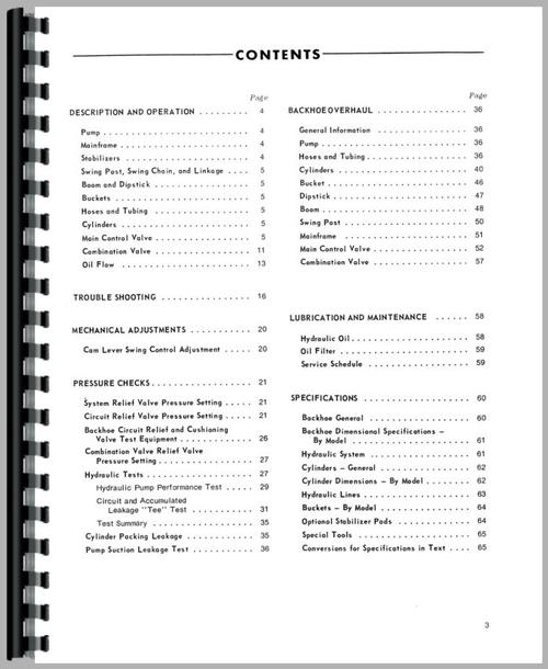 Service Manual for Ford 3400 Backhoe Attachment Sample Page From Manual