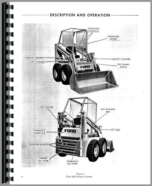 Service Manual for Ford 340 Skid Steer Sample Page From Manual