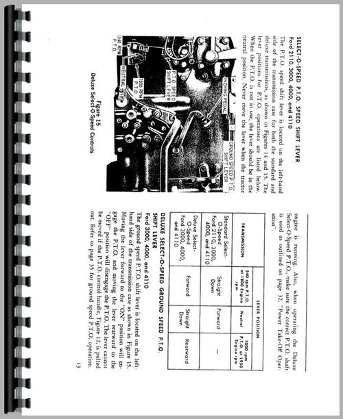 Operators Manual for Ford 4110 Tractor Sample Page From Manual