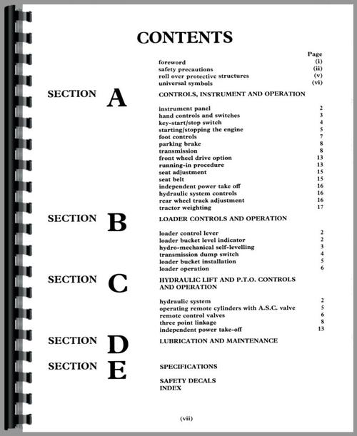 Operators Manual for Ford 445C Tractor Loader Backhoe Sample Page From Manual