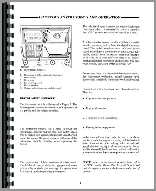 Operators Manual for Ford 455D Industrial Tractor Sample Page From Manual