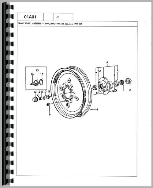 Parts Manual for Ford 531 Industrial Tractor Sample Page From Manual