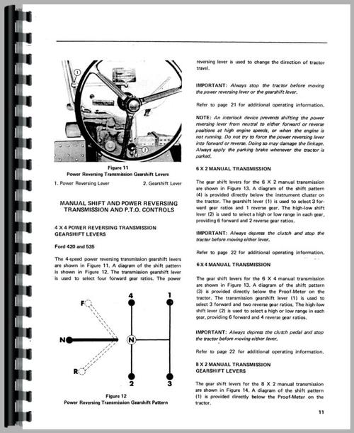 Operators Manual for Ford 535 Industrial Tractor Sample Page From Manual