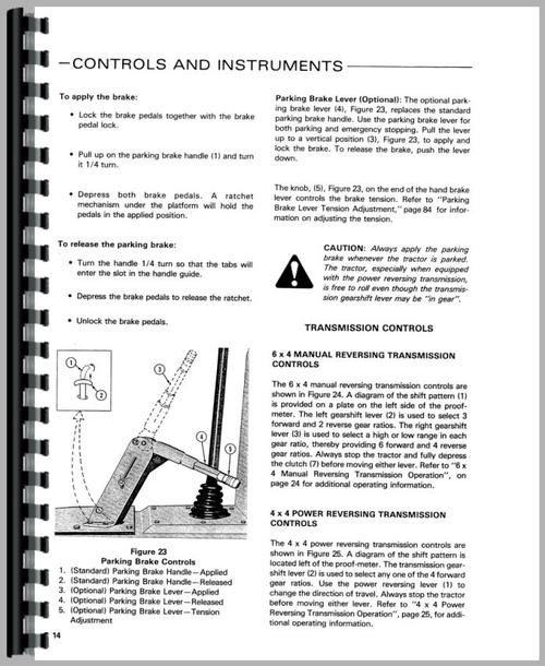 Operators Manual for Ford 555 Tractor Loader Backhoe Sample Page From Manual