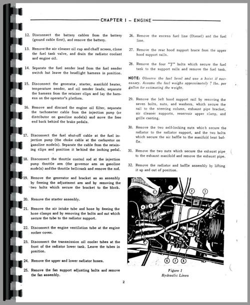 Service Manual for Ford 6000 Tractor Sample Page From Manual