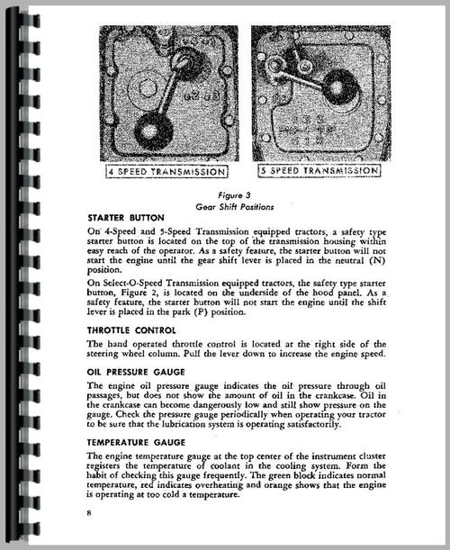 Operators Manual for Ford 631 Tractor Sample Page From Manual