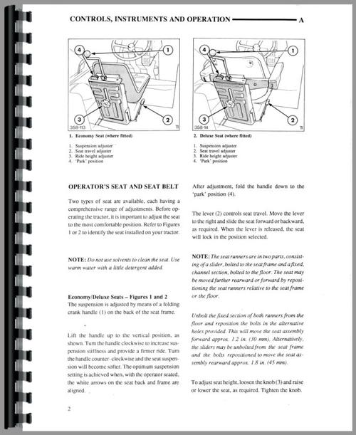Operators Manual for Ford 6640 Tractor Sample Page From Manual