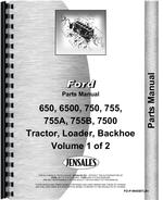 Parts Manual for Ford 750 Tractor Loader Backhoe