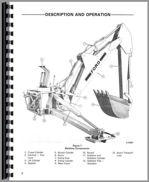 Service Manual for Ford 765 Backhoe Attachment Sample Page From Manual