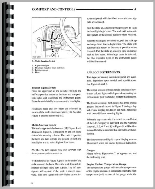 Operators Manual for Ford 7840 Tractor Sample Page From Manual