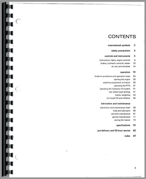 Operators Manual for Ford 8700 Tractor Sample Page From Manual