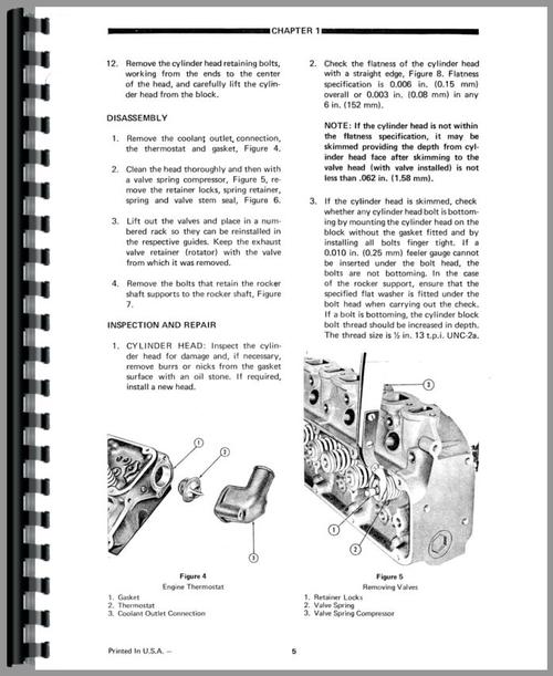 Service Manual for Ford A62 Wheel Loader Sample Page From Manual