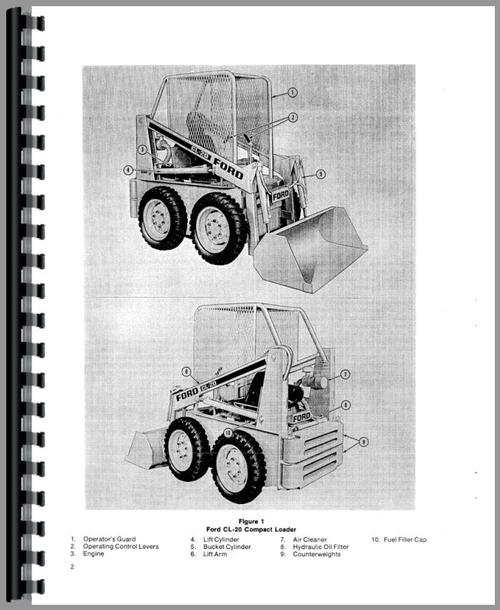 Operators Manual for Ford CL20 Skid Steer Sample Page From Manual