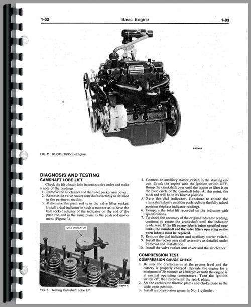 Service Manual for Ford I-67 Engine Sample Page From Manual