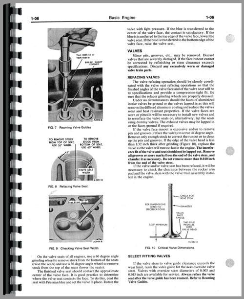 Service Manual for Ford I-98 Engine Sample Page From Manual