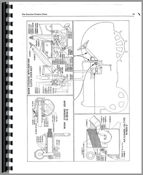 Parts Manual for Ford Fordson N Tractor Sample Page From Manual